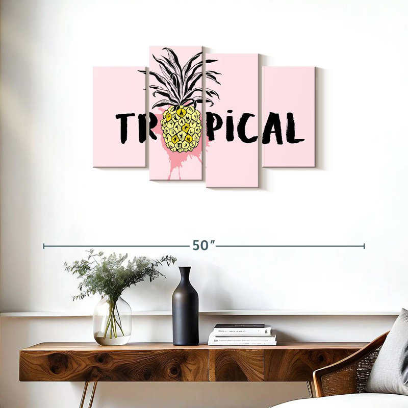 Yarlin Pineapple Typography, 22" H x 36" W