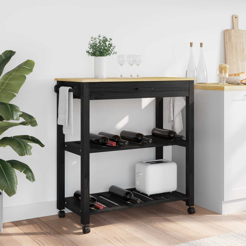 Solid Wood Bar Cart