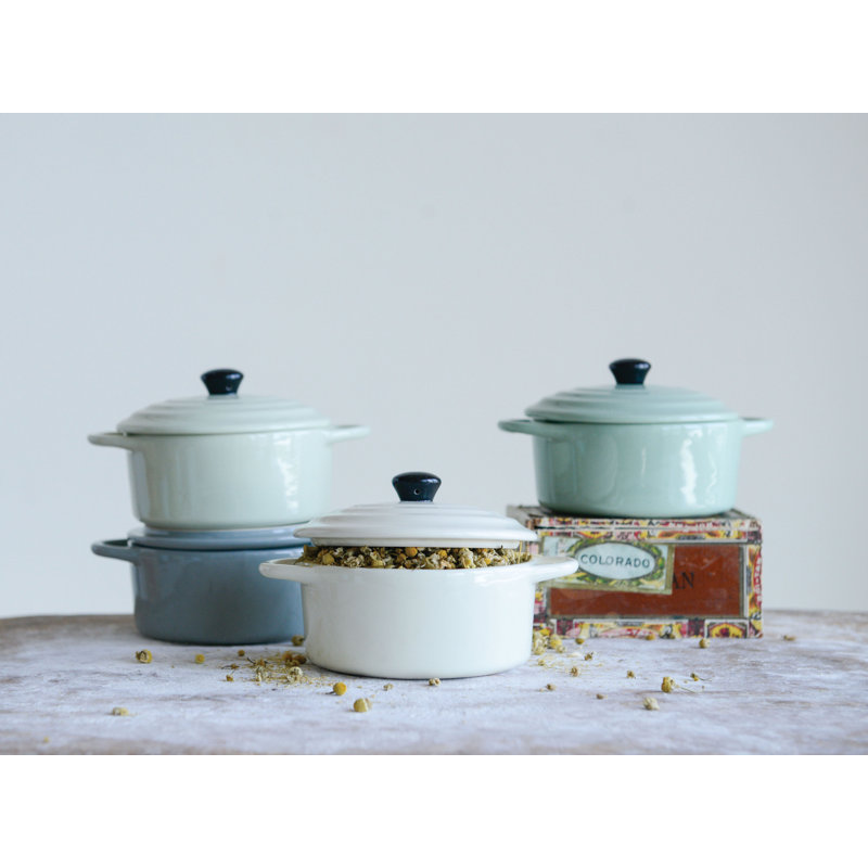 Mini-cocotte en grès, Blue/ Green