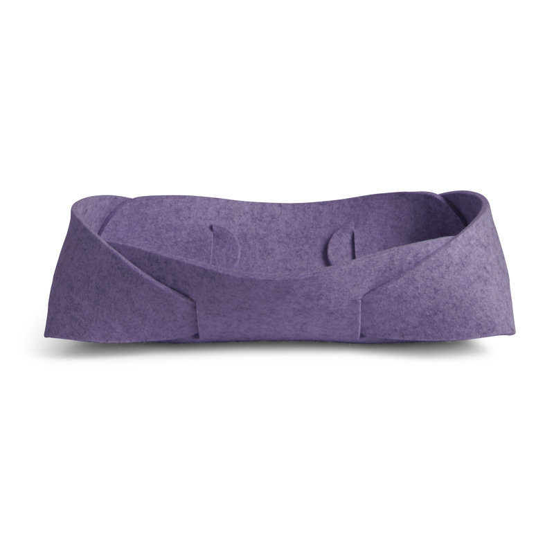 Double Tuck Fabric Decorative Basket, Lilac, 4" H x 16" W x 9" D