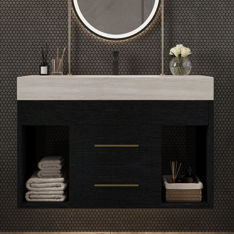 Ensemble de meuble-lavabo mural flottant 29,9 po, white Grey