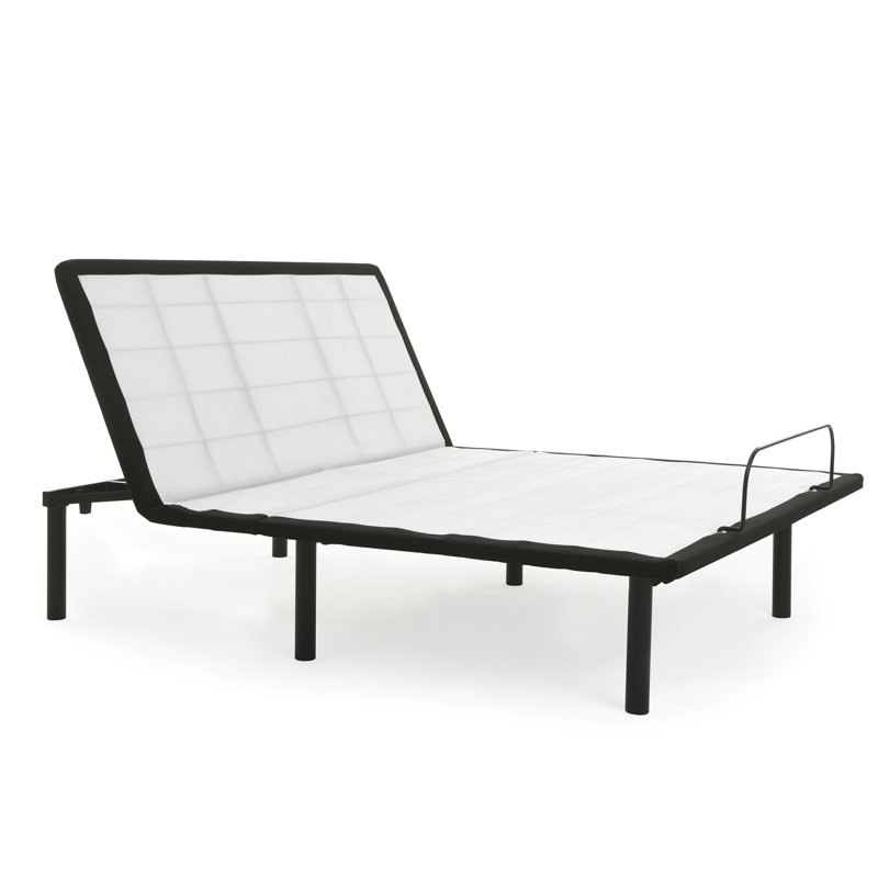 Grand base réglable avec fonction tête en gris - Structure en métal pour un meilleur repos et confort articulé Option de lit, télécommande câblée, changement de position