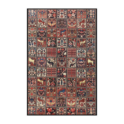 Tapis traditionnel rouge / noir