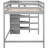 Gray Full Size Loft Bed With Functional Storage And Mounting Options - Space Efficient Bedroom Solution In Built-In For Use-1938766634