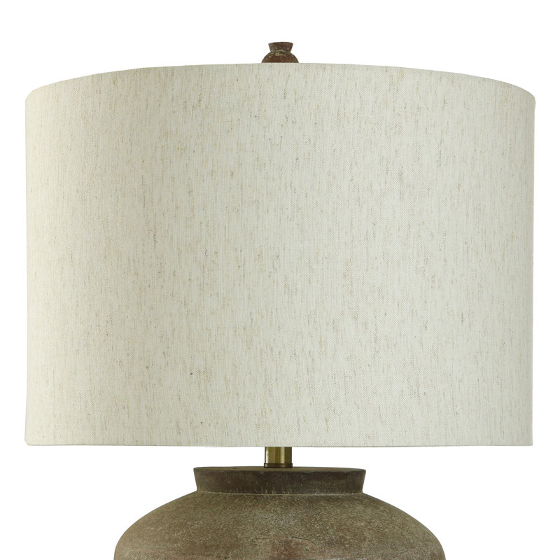 Daveney Concrete Table Lamp, Beige, Aged Brown