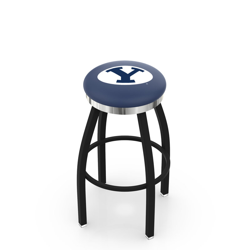 Tabouret de comptoir pivotant de 25 po NCAA, Chrome, Université Brigham Young