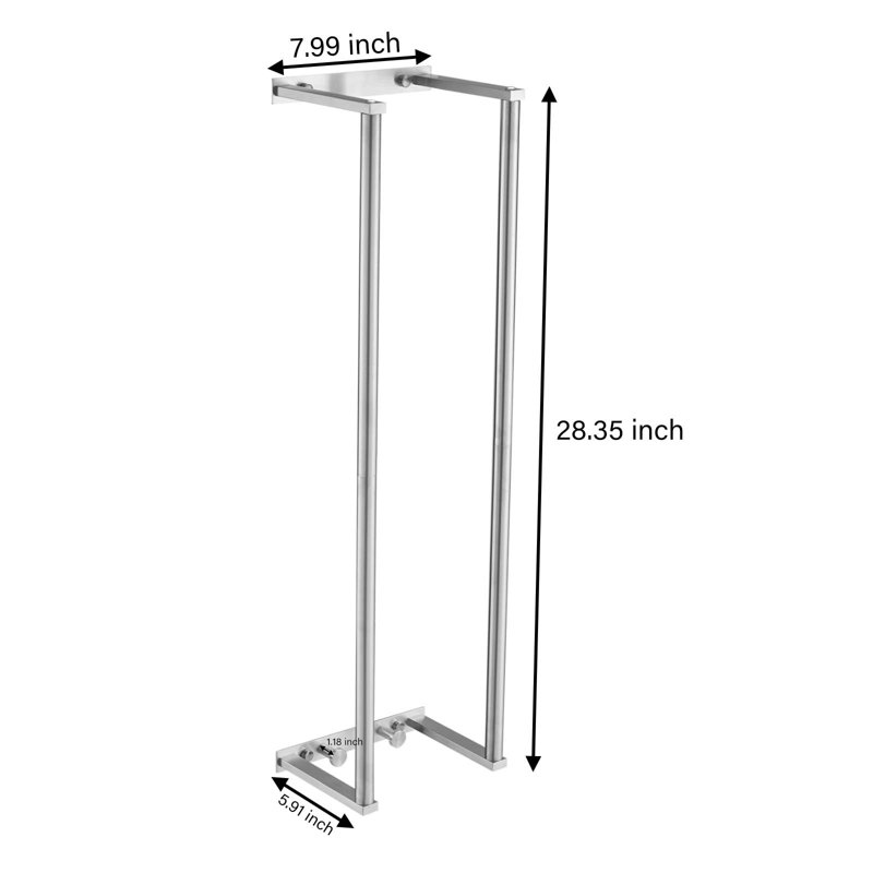 Wall Mounted Bathroom Organizer Bath Towel Holder For Rolled Towels Modern Small Space Bathroom Towel Storage, Brushed Nickel