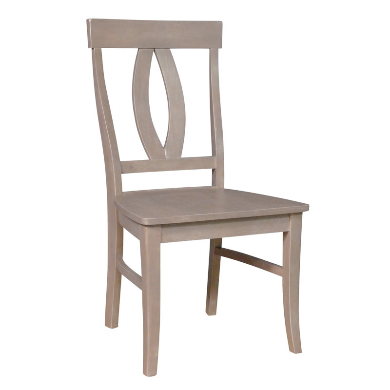 Chaise d’appoint en bois massif reine anne taupe arrière