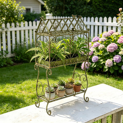 Support à plante rétro, support à pot de fleurs, tablette de table décorative, H 24 po