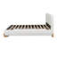 Lit rembourré Elegant Boucle, centre de chambre luxueux et confortable, grand lit, blanc