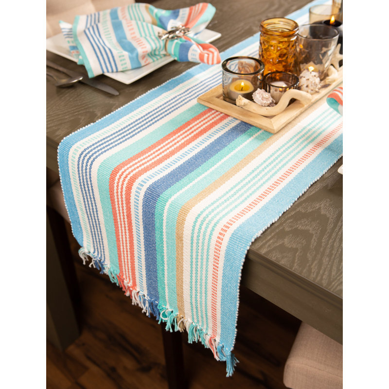 Museerah Stripe Fringed Table Runner