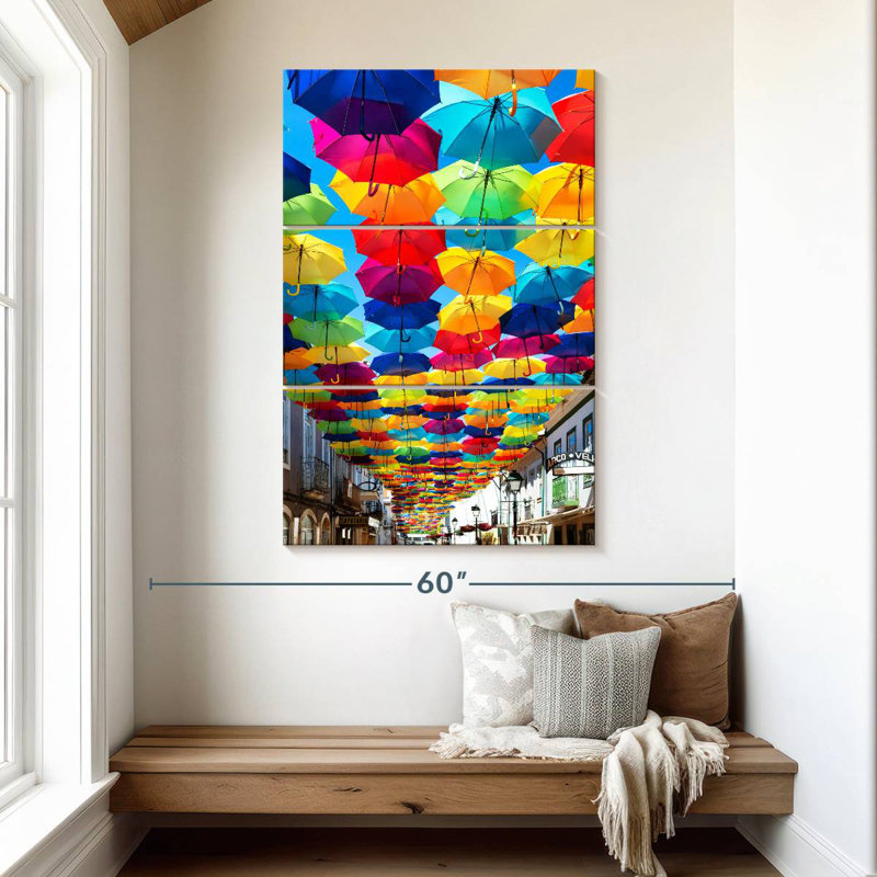 Kerner Colourful Umbrellas I, 50" H x 32" W