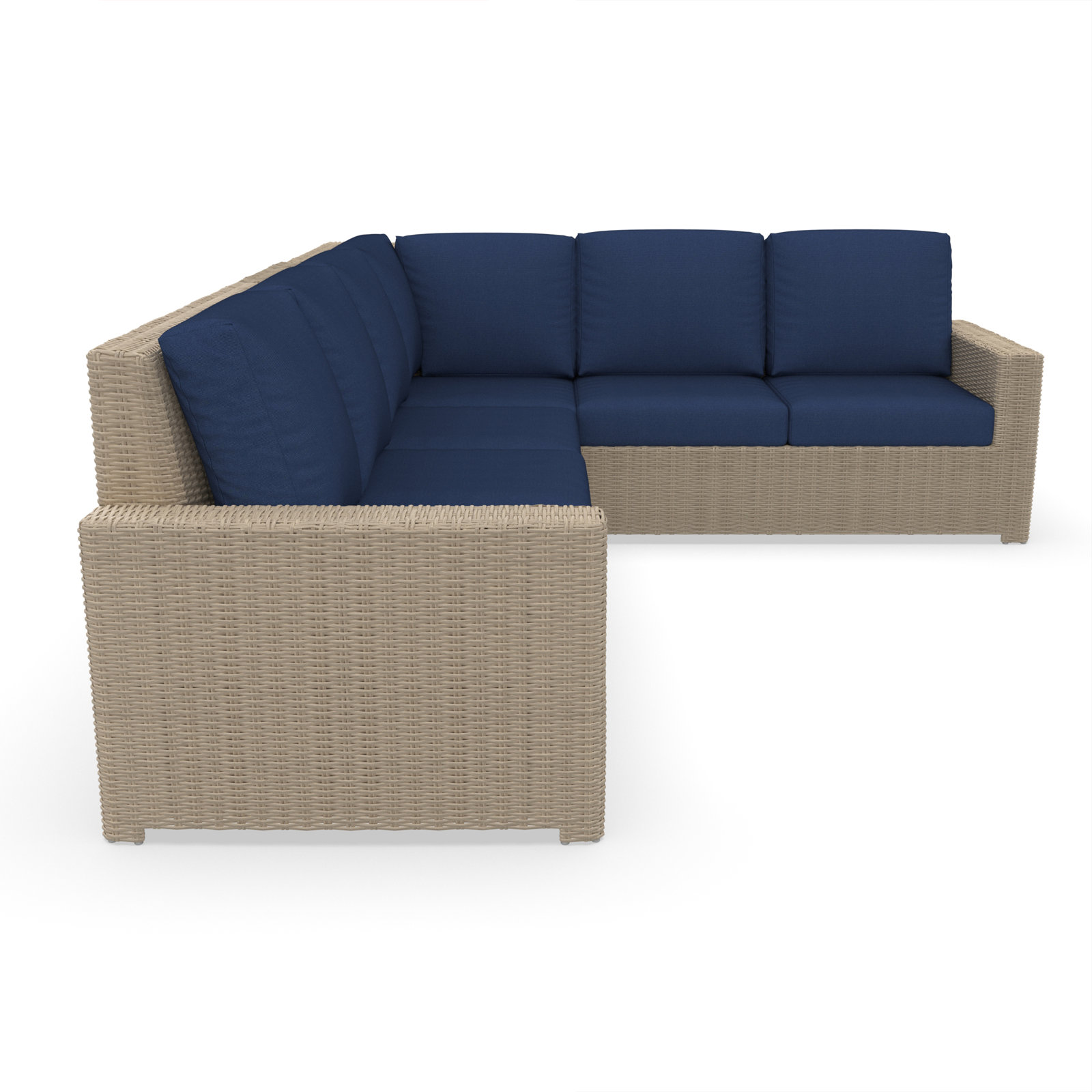 Henri 116" Sunbrella® Patio Sectional Set, Sunbrella Canvas Navy