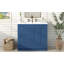 Meuble-lavabo sur pied 36 po avec lavabo en céramique, armoire de rangement avec 2 tiroirs et tablette en bois massif et panneau de fibres à densité moyenne