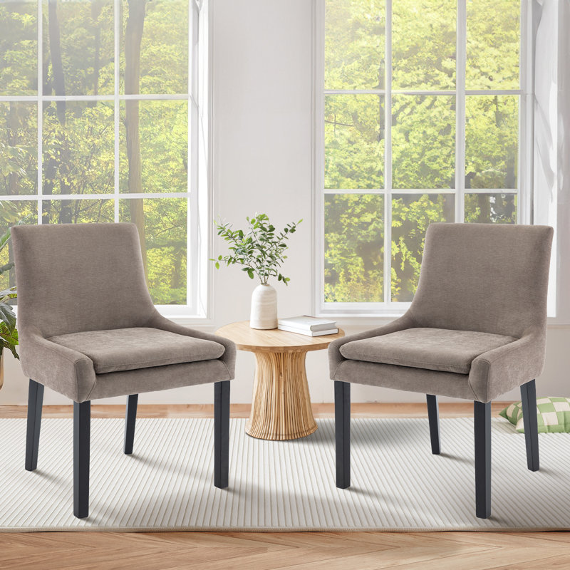 Chaise d'appoint rembourrée en velours côtelé Demarrion, Tissu chameau