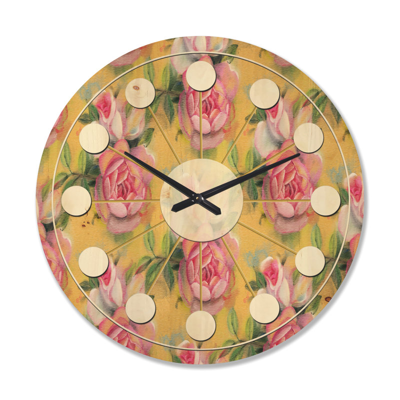 Horloge murale Watercolor Roses, Grand