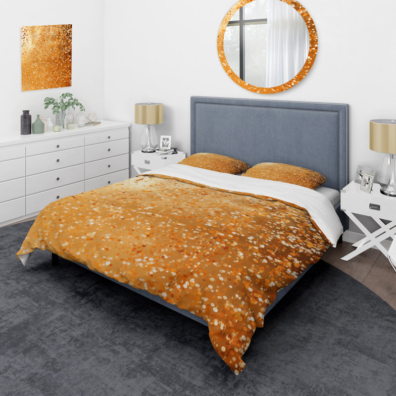 Ensemble de housse de couette Golden Dot Sunset Reverie II - Abstract Collages