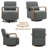 Solid Wood Upholstered Swivel Armchair-554320650