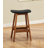 Mid-Century Modern Faux Leather Solid Wood Counter Height Stools (Set of 2)-12512885