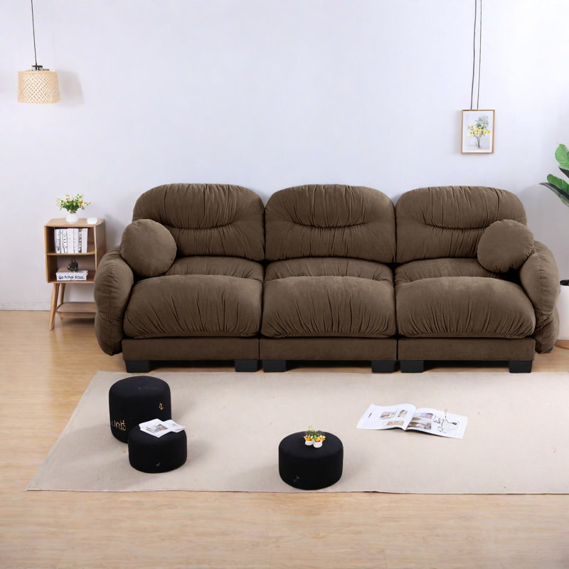 Compression Cozy Chenille Sofas, 3 Seater Modular Modern Home Seating