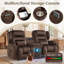 Ensemble de canapé inclinable en tissu de velours 2 pièces avec porte-gobelet de rangement et station de charge-132434973