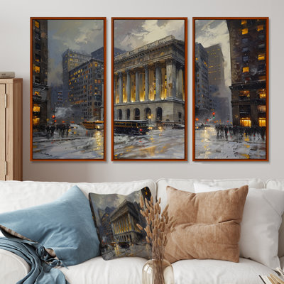 Ensemble de salon Beige Banks Architectural In New York Winter - Banks Wall Art