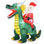Dinosaure gonflable de père Noël 6,7 pi - 5 lumières DEL lumineuses 210T en polyester pour l'extérieur