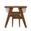 Ensemble de salle à manger 3 pièces en bois massif Adryell, rangement ouvert sous la table et chaises empilables à plusieurs niveaux pour petits espaces-273966779