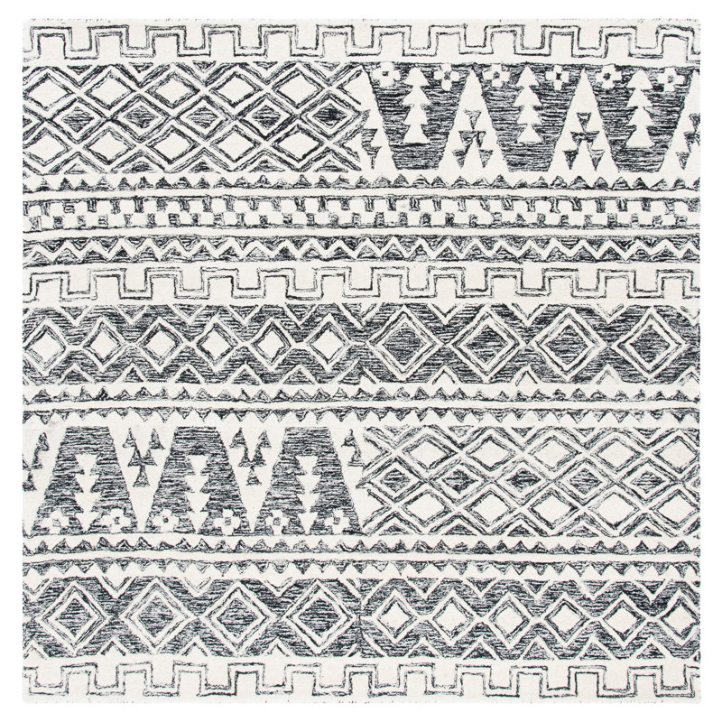 Dean Hand Tufted Wool Southwestern Rug, Square 6'