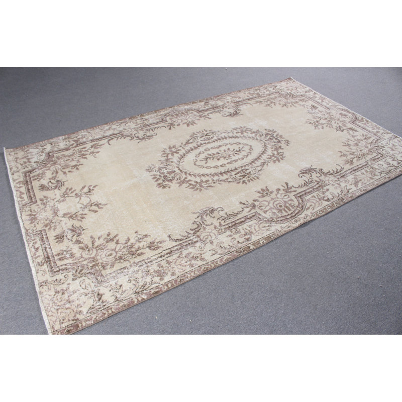 Tapis vintage en laine beige rétro pour votre salon ou votre salon donnant à votre espace une sensation luxueuse Oushak