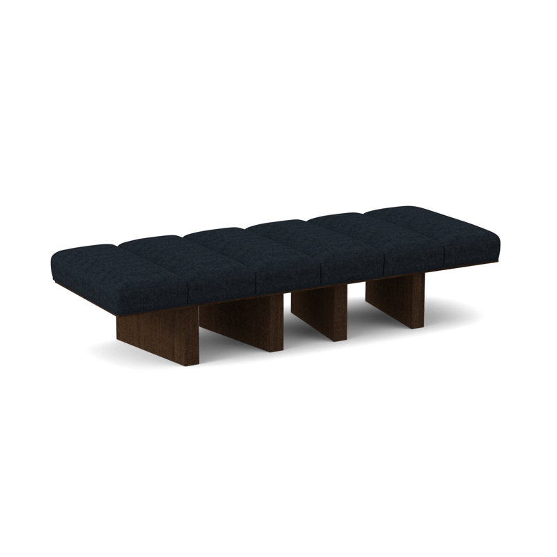 Banc rembourré Oblique, Noyer américain, Ébène Margaret