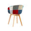 Fauteuil demi-tonneau l 15,74 po Kostiantyn avec siège patchwork, chaise de salle à manger pour la salle à manger-86882360