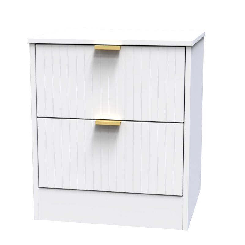 Barriner 45cm W Manufactured Wood Bedside Table, White Matt