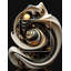 Horloge murale liquide en forme de V en forme de spirale abstraite-106133777