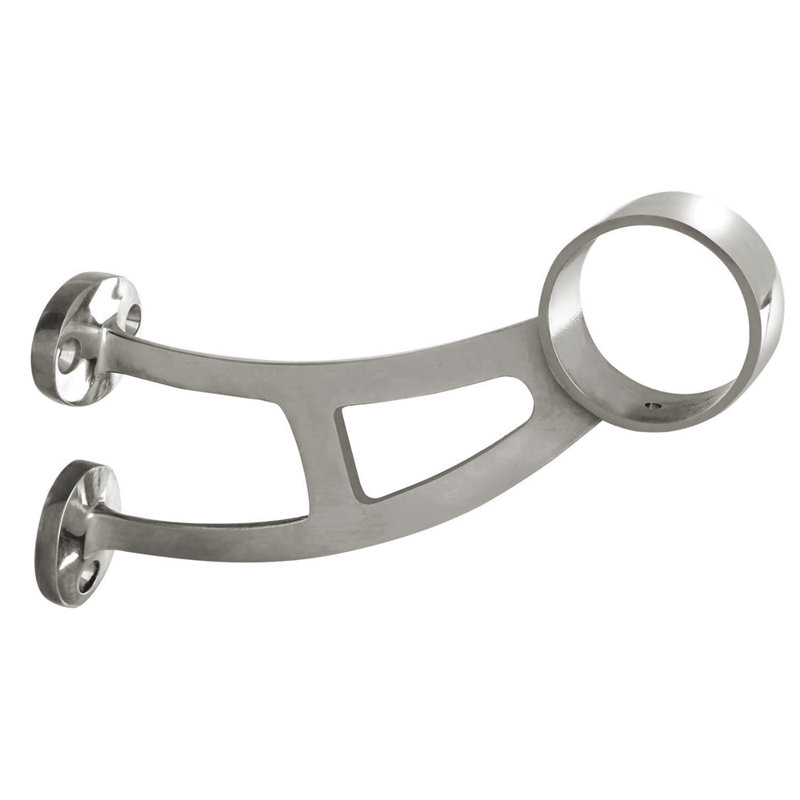 Support de fixation de bar footrail, Acier inoxydable poli