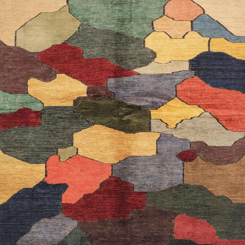 Abstract Indoor Rug, Square 5'