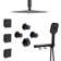 AquaRhapsody Ceiling Mounted Thermostatic Shower System with 4 Body Jets and Storage Shelf