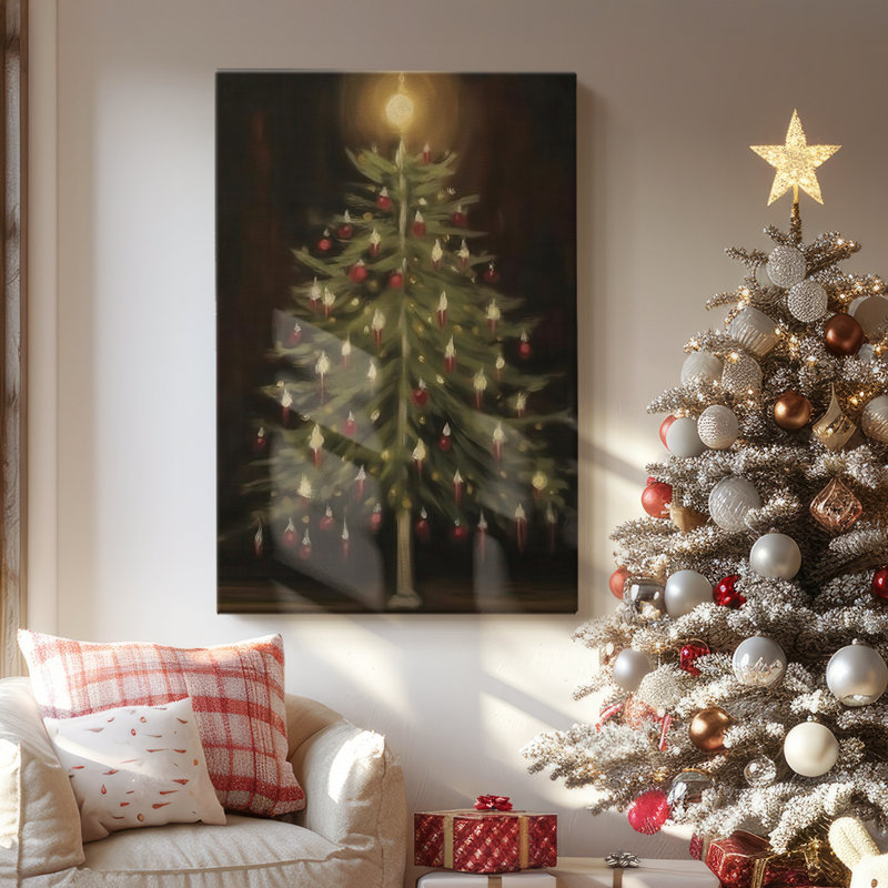 Night of Amber Village-Premium Gallery Wrapped Canvas, 27" H x 18" W