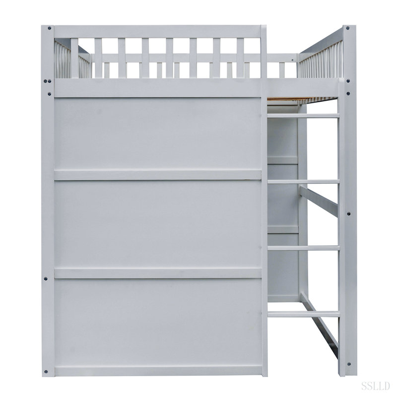 Lit mezzanine avec échelle House, Full, Blanc