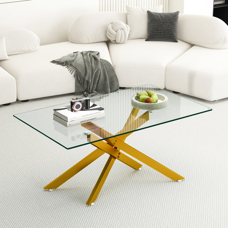 Shivaan Coffee Table, 18.11" H x 47.2" L x 23.62" W, Gold