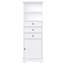 Grande armoire de rangement polyvalente blanche avec 3 tiroirs et tablettes réglables pour la salle de bain, le bureau et le bureau, panneau de fibres à densité moyenne