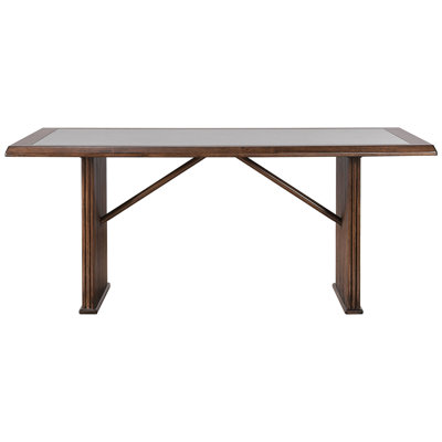Brown Rectangular Dining Table, 6 Seats, Scratch- Sintered Stone, Rubberwood, Base For Hearty Family Gatherings Design Casual
