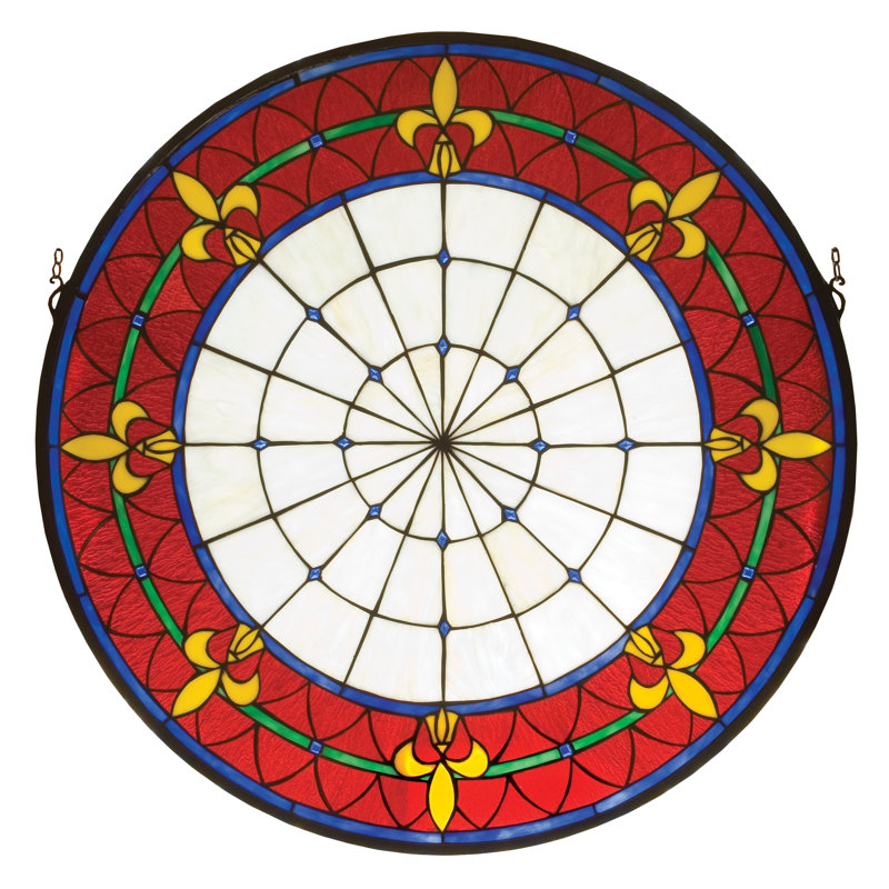 Vitrail en verre coloré l 30 po x H 30 po