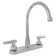 FlowCurve 8 in. Centerset 2-Handle Standard Kitchen Faucet with Side Sprayer in Polished Chrome
