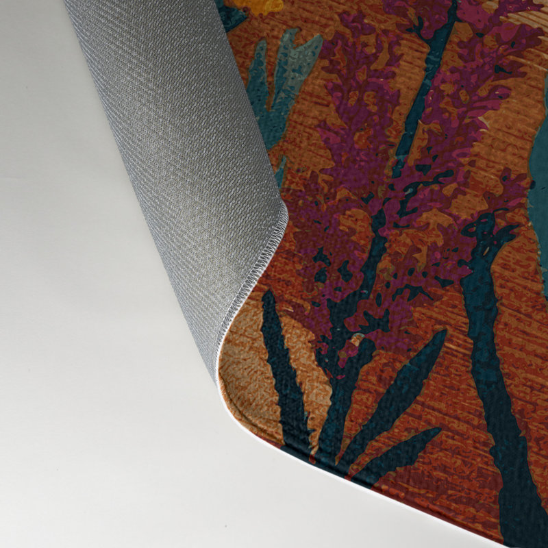 Tapis d'intérieur et d'extérieur brun Botanical, Rectangle 9 pi x 12 pi