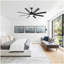 Ventilateur de plafond noir mat 52 pouces avec lumière - 8 pales en ABS, lumière DEL à 3 couleurs à intensité variable de 18 W, pour le salon et la chambre à coucher