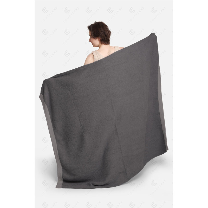 Solid Color Luxury Soft Throw Blanket W/ Colored Edges, Pink