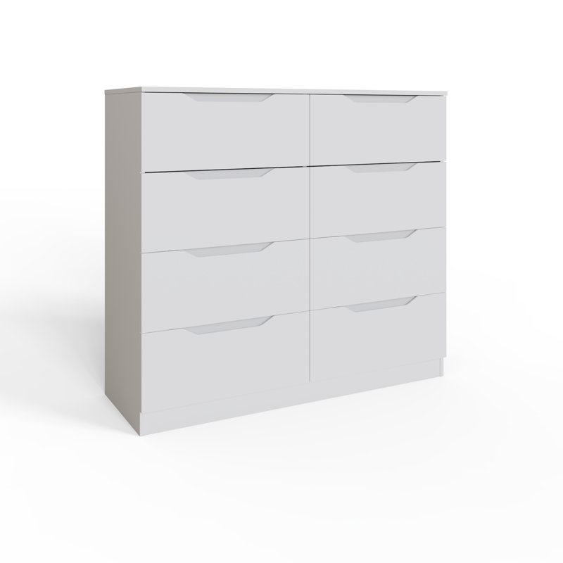 110 cm W Chest of 8 Drawers, White
