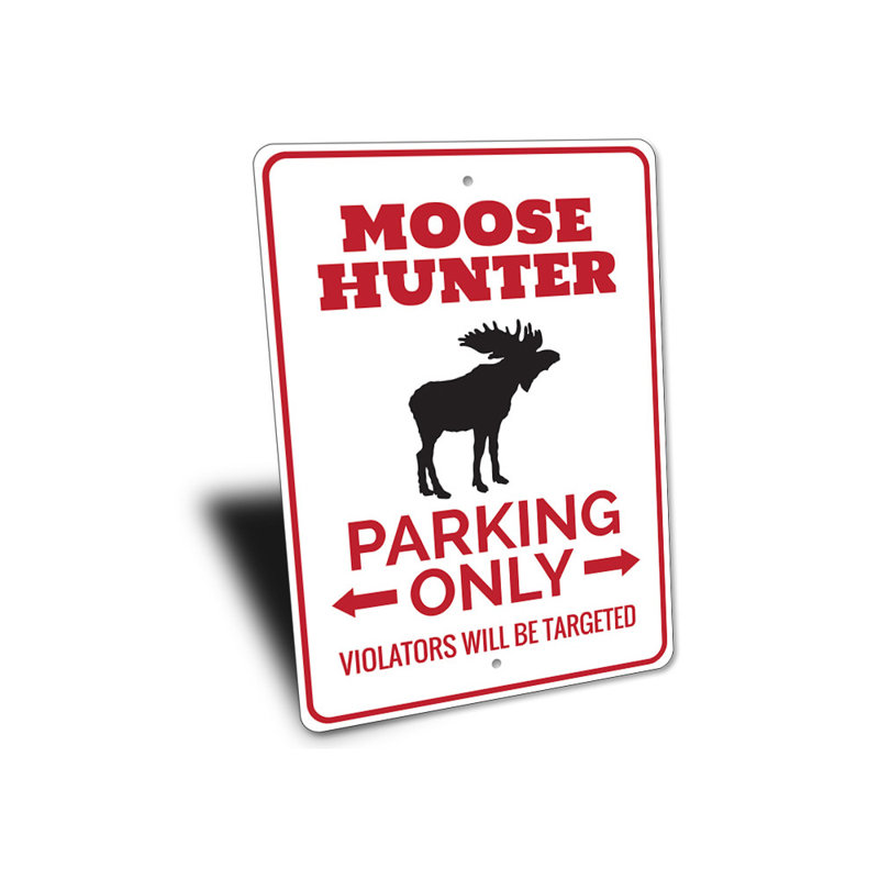 Enseigne en aluminium Moose Hunter, H 18 po x l 12 po x P 0,06 po