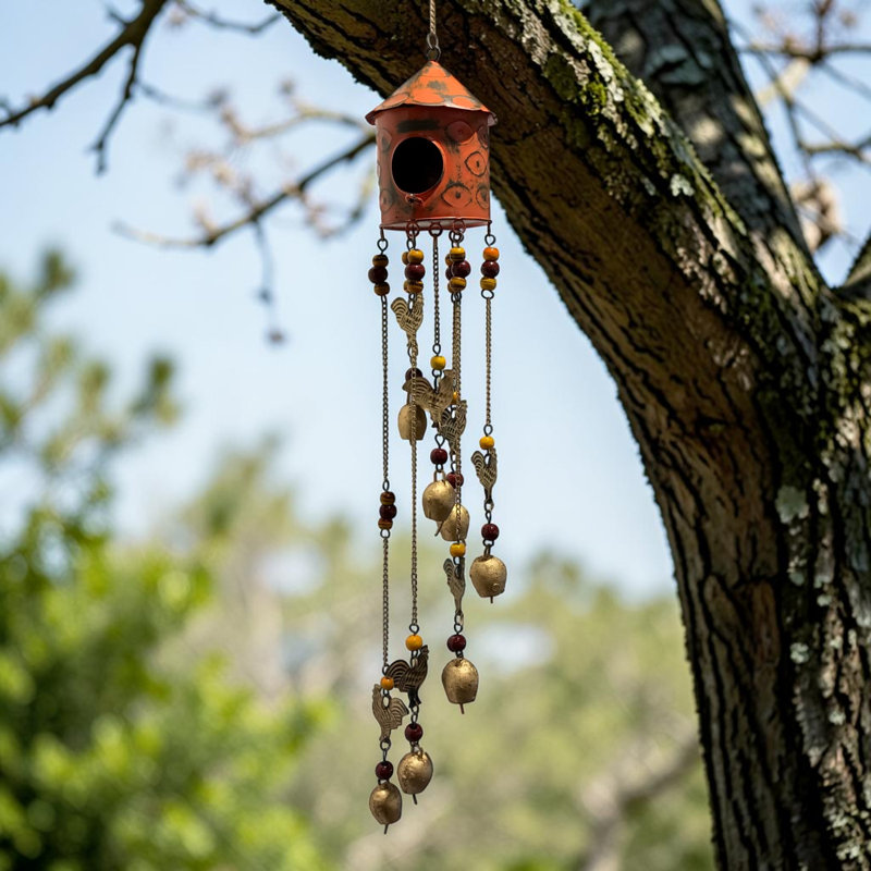 Fiesta Bird House Chime in Orange